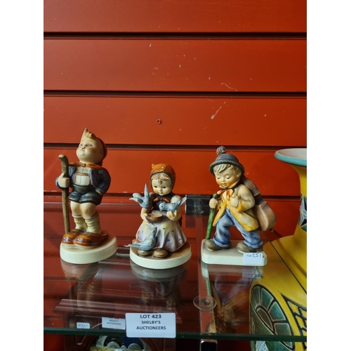 423 - 3 x goebel pottery figurines