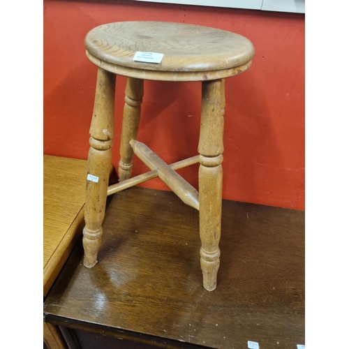 64 - 1 x wooden pub table stool