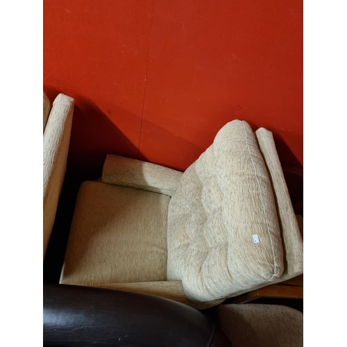 110A - 1x Beige upholstery high back armchair