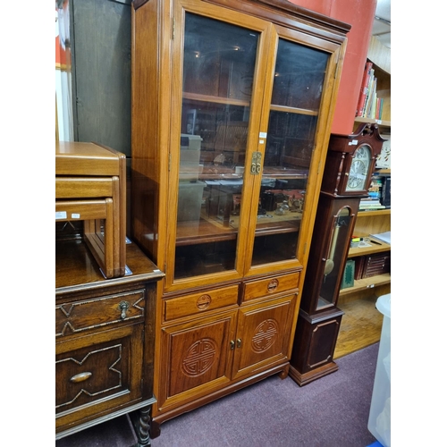 178 - 1x oriental display cabinet 2 drawer, 2 door