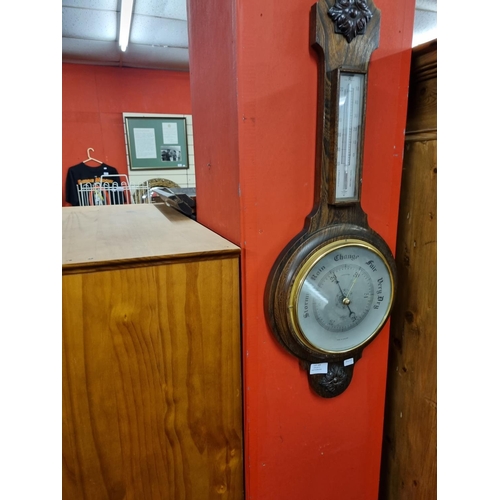 183 - 1x oak barometer