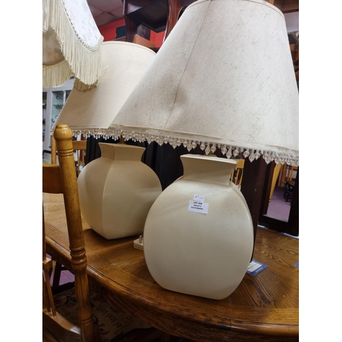 204 - 1 x pair of cream table lamps