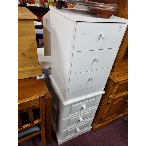 208 - 2x white bedside cabinets