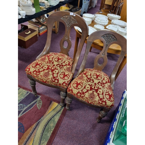 213 - 1x pair of edwardian dining chairs