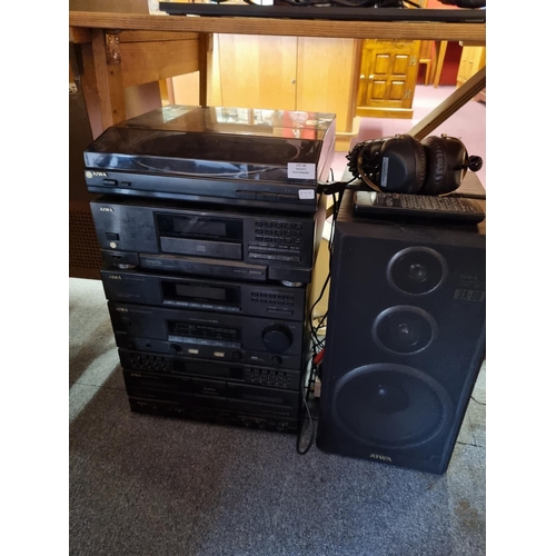 22 - Aiwa Stereo Stacking System (w/ Speaker, Remote and Headphones)