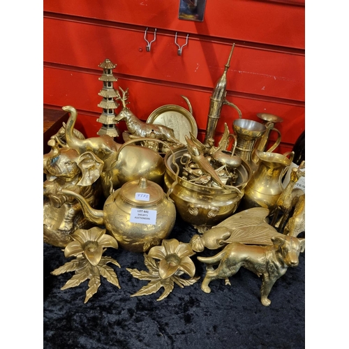 441 - large selection of brass ornaments