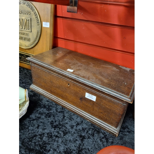 452 - 1x Edwardian wooden storage box