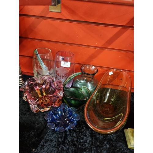 463 - 1960/70s glassware with 2 Caithness vases