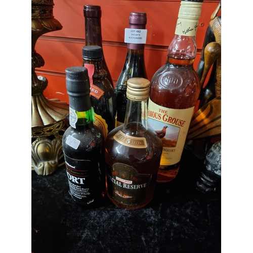 482 - selection of various wines and whiskey