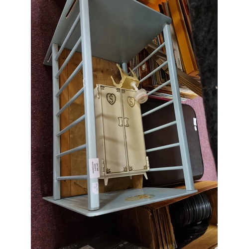 561 - 1x vintage dolls cot with cindy wardrobe etc...