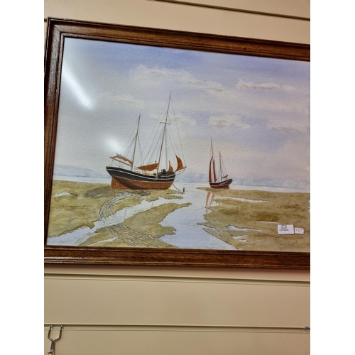 61 - Shipping scene watercolour by artist f momelia