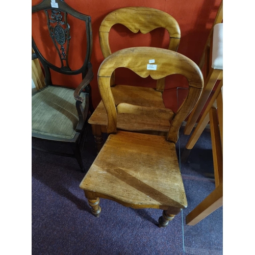 97 - Pair of Victorian balloon back chairs