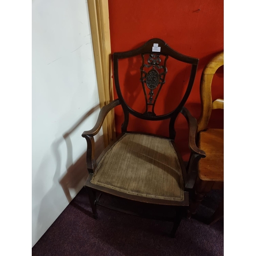 98 - 1x Victorian chippendale steel back style chair