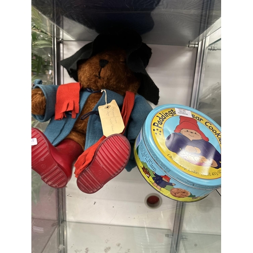 102 - 1x padington bear with padington cookies tin