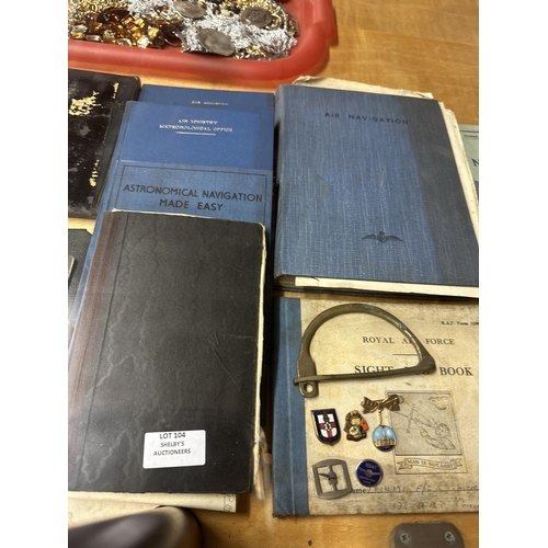 104 - royal lancashire regiment J. O Thick ww1 medals 25179 with emphemera related air force books etc