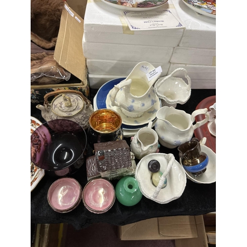 309 - selection of potteryware items with victorian bud vase