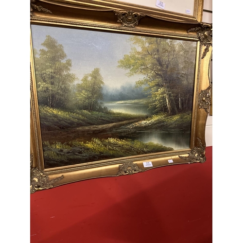 46 - 1x oil on canvas country side scene by unknown artist