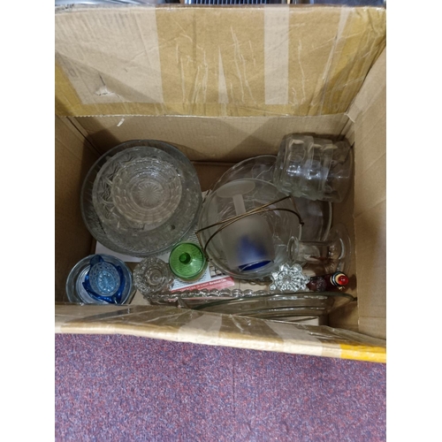 394 - 1x box containing glassware items, fruit bowls, bowls etc