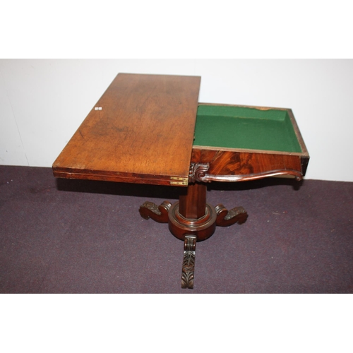 1 - 1 x victorian mahogany flip top games table