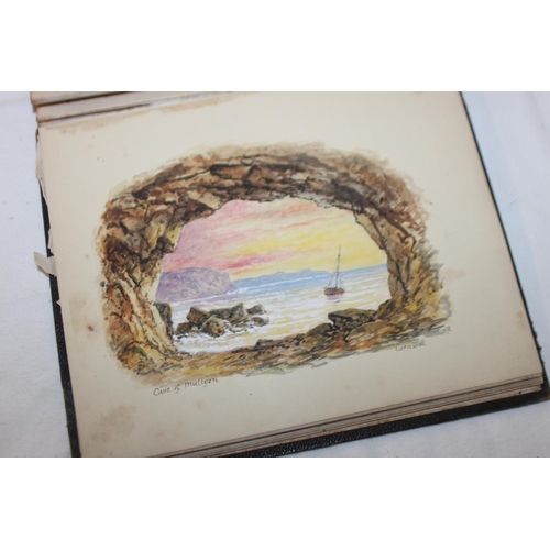 438 - 1x sketch pad with large amount of small watercolours the watercolours drawn in 1800s all signed by ... 