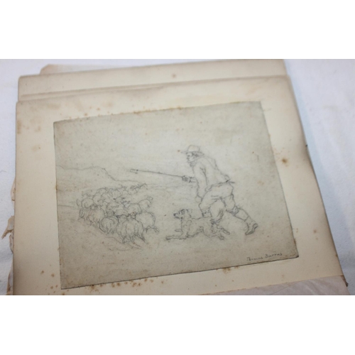 438 - 1x sketch pad with large amount of small watercolours the watercolours drawn in 1800s all signed by ... 