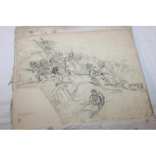 438 - 1x sketch pad with large amount of small watercolours the watercolours drawn in 1800s all signed by ... 