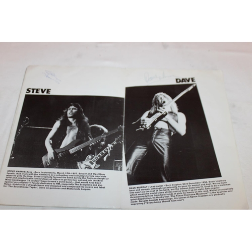 443 - 1 x iron maiden europe .80 program with autographs steve harris,dave murray,clive burr,paul di'anno,... 