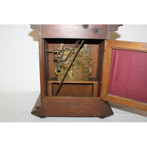 465 - 1x oak bracket clock 1913 8 day west minister chime (19x13 inch)