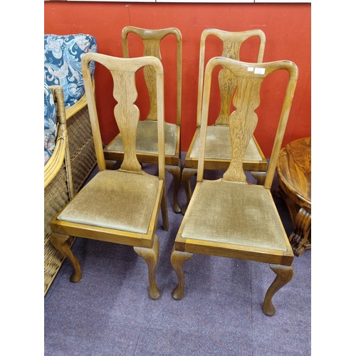 61 - set of four oak Edwardian dining chairs