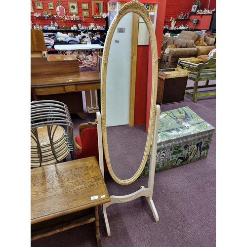 64 - 1 x 1970 cheval painted mirror