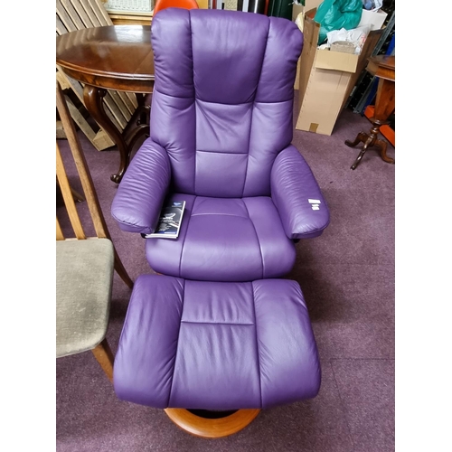 Purple leather on sale recliner chair