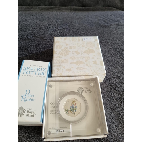 109 - ROYAL MINT PETER RABBIT 2018 SILVER PROOF 50P COIN