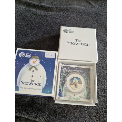 113 - ROYAL MINT THE SNOWMAN 2019 UK 50P SILVER PROOF COIN