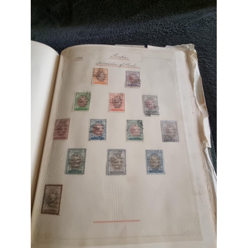 147 - 1 X STAMP ALBULM CONTAINING PERSIA STAMPS 1894 TO 1929 AND LIBERIA STAMPS 1921 TO 1936