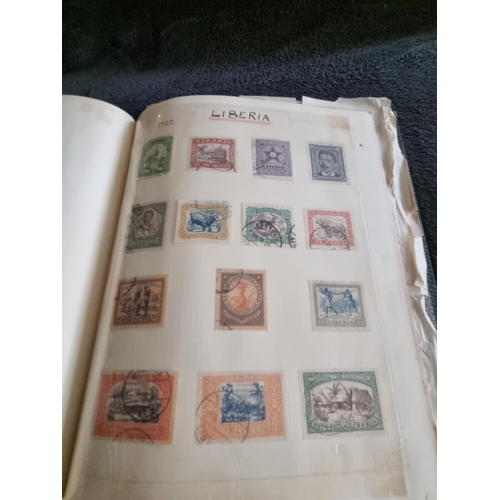 147 - 1 X STAMP ALBULM CONTAINING PERSIA STAMPS 1894 TO 1929 AND LIBERIA STAMPS 1921 TO 1936