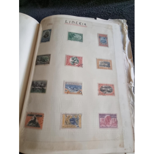 147 - 1 X STAMP ALBULM CONTAINING PERSIA STAMPS 1894 TO 1929 AND LIBERIA STAMPS 1921 TO 1936