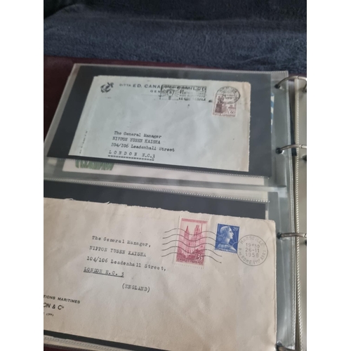 163 - ALBULM CONTAINING FIRST DAY COVERS AND FOREIGN USED STAMPS