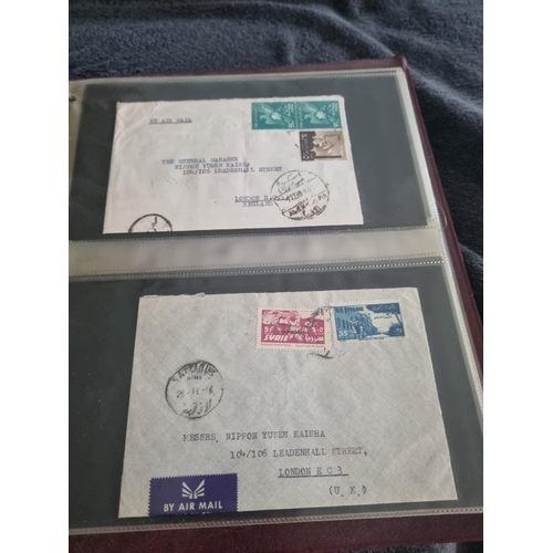 163 - ALBULM CONTAINING FIRST DAY COVERS AND FOREIGN USED STAMPS