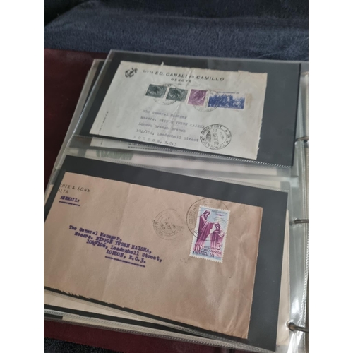 163 - ALBULM CONTAINING FIRST DAY COVERS AND FOREIGN USED STAMPS