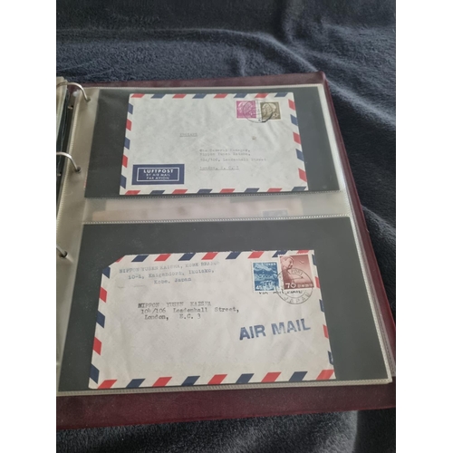 163 - ALBULM CONTAINING FIRST DAY COVERS AND FOREIGN USED STAMPS