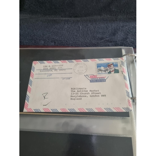 163 - ALBULM CONTAINING FIRST DAY COVERS AND FOREIGN USED STAMPS