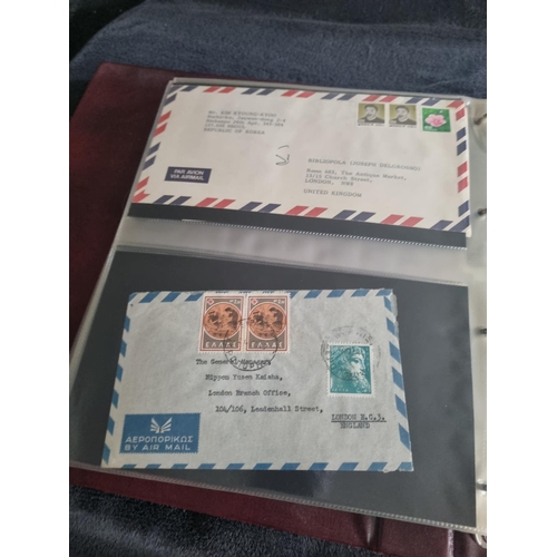 163 - ALBULM CONTAINING FIRST DAY COVERS AND FOREIGN USED STAMPS