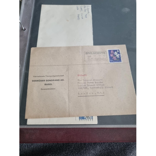 163 - ALBULM CONTAINING FIRST DAY COVERS AND FOREIGN USED STAMPS