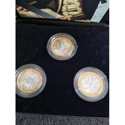 230 - ROYAL MINT VOYAGE OF DISCOVERY SET OF 3 SILVER £2 COINS WITH EXTRA DISPLAY CASE