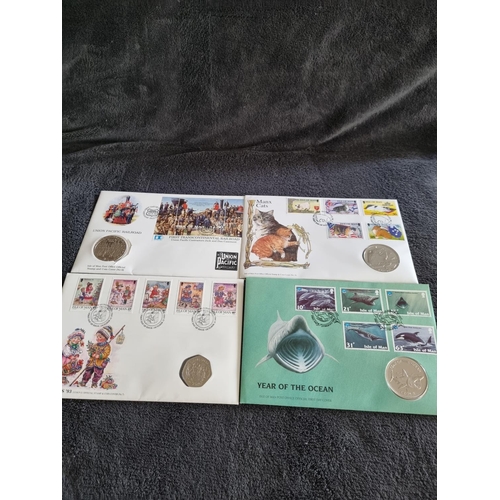 39 - 10 X FIRST DAY COIN AND STAMP COVER COIN COLLECTIONS