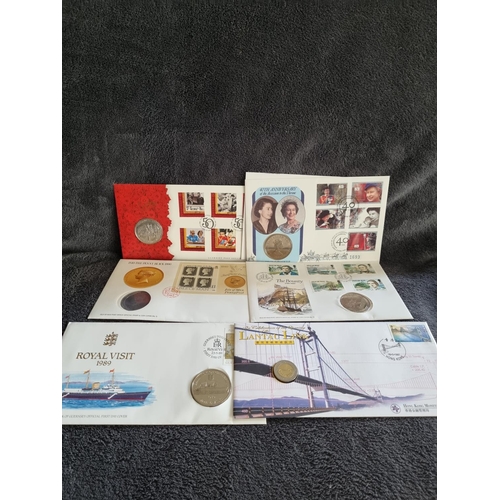 39 - 10 X FIRST DAY COIN AND STAMP COVER COIN COLLECTIONS