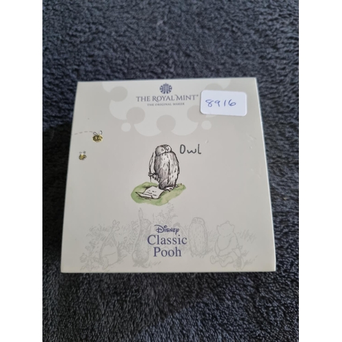 40 - ROYAL MINT CLASSIC POOH OWL 2021 UK 50P SILVER PRROF COIN