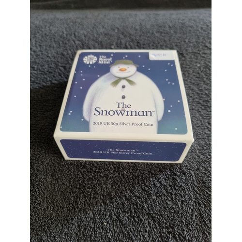 44 - ROYAL MINT THE SNOWMAN 2019 UK 50P SILVER PROOF COIN