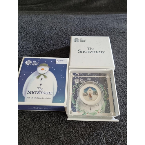 44 - ROYAL MINT THE SNOWMAN 2019 UK 50P SILVER PROOF COIN