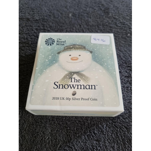 55 - ROYAL MINT SNOWMAN 2018 UK SILVER PROOF COIN